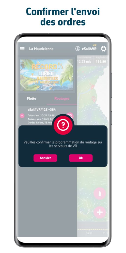 Confirmer l'envoi des ordres