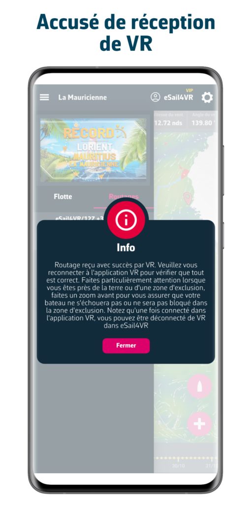 Accusé de réception de VR