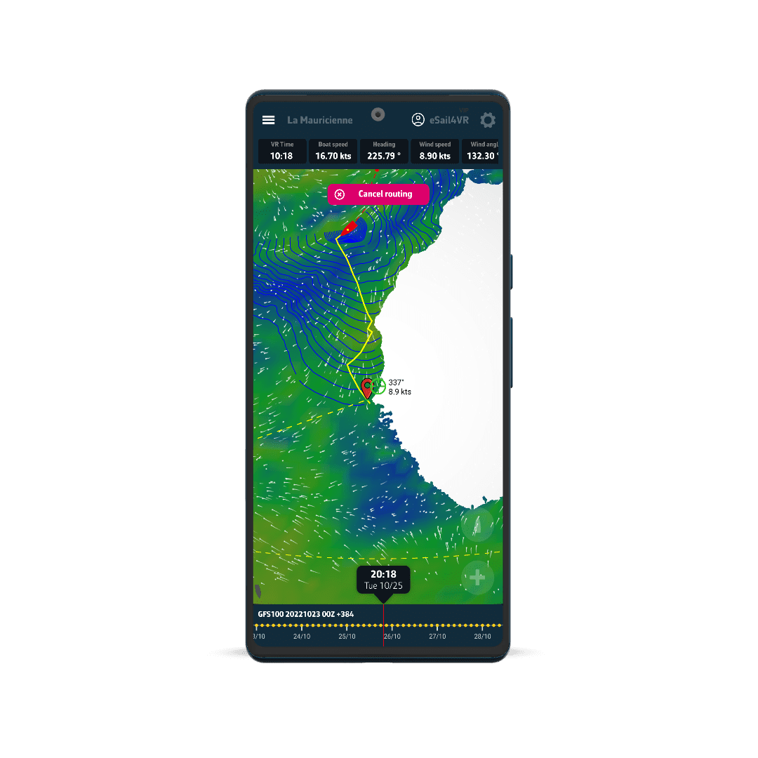 routing app for virtual regatta